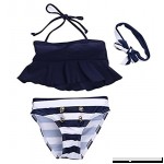 Kids Baby Girls Navey Stripe Two-Pieces Halter Bathing Bikini Ruffle Flouncing Swimsuit Navy Blue B07C23KGZ2